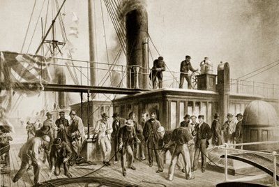 `` العظيم الشرقي &39;&39; يستعيد الكابل الأطلسي المفقود ، 1866 بواسطة روبرت دادلي